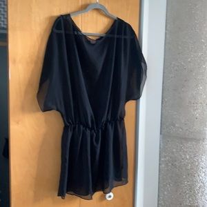 Black sheer bathing suit cover up